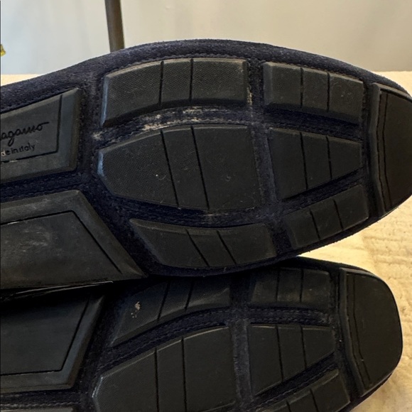 Salvatore Ferragamo Men's Dark Blue Suede Loafers, sz 12 - Picture 10 of 13